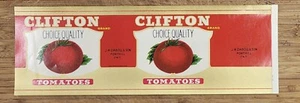 ADVERTISING Label Can Clifton Tomatoes Daboll Fonthill Ontario Canada - Picture 1 of 1