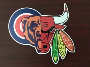 Calcomanía adhesiva de auto de mezcla de Chicago Guy Sport Teams Bears Cubs Bulls Blackhawks  - Imagen 1 de 5