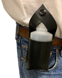 Gold Miner's SCHNUPFTABAKFLASCHE mit LEDERHOLSTER Druckknopfen - Bild 1 von 4