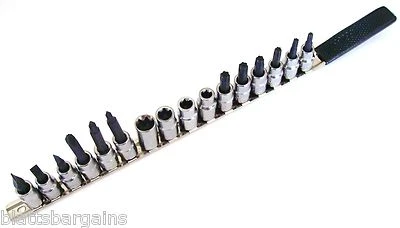17pc CRAFTSMAN 3/8" DR. STAR E TORX SCREWDRIVER BIT SOCKET SET W/USA SOCKET RAIL - Image 1 of 2