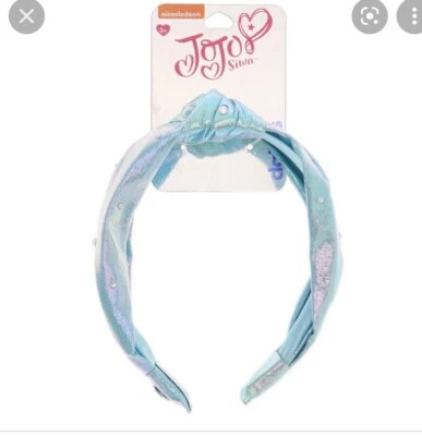 Claire’s Blue Iridescent￼ JoJo Siwa Knotted headband Rhinestone - Image 1 of 4