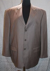 Milano Moda Mens Long Sport Coat Jacket Sz 44R 44 R 3 Buttons Light Brown - Picture 1 of 8