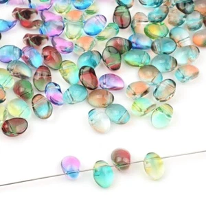 Small Crescent Shape Bead Lampwork Czech Glass Beads DIY Earrings Jewelry 6x8mm - Picture 1 of 51