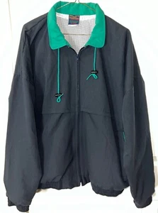 VTG Hilton Active Apparel Jacket Men's XL Windbreaker Full Zip Mesh Blue Green - Picture 1 of 7