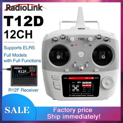 RadioLink T12D 12 CH RC Transmitter 2.4GHz with R12FG Receiver Remote Controller - Image 1 of 4