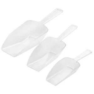 3pcs Bar Wedding Party Ice Sugar Candy Multifunction Clear Plastic Scoops YS - Picture 1 of 5