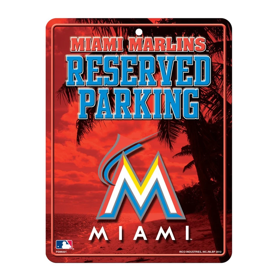 Rico Industries MLB Miami Marlins Metal Parking Sign - Image 1 of 1