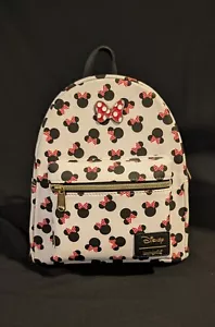 Loungefly Disney Minnie Mouse White Red Black Polka Dot Bows Mini Backpack NWT - Picture 1 of 7