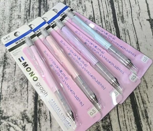 4x Mono Tombow Shaker Mechanical Pencils Milky Pastel Purple Pink Blue Color 0.5 - Picture 1 of 4