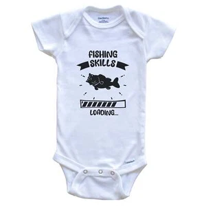 Fishing Skills Loading Funny Fishing Baby Bodysuit - Picture 1 of 2