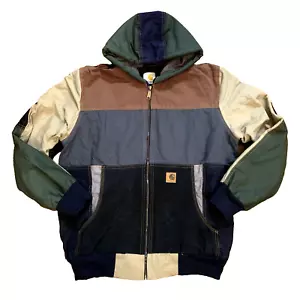 Carhartt Rework Herren Jacke Patchwork Color Block gefüttert Kapuze Detroit Santa Fe M - Bild 1 von 19