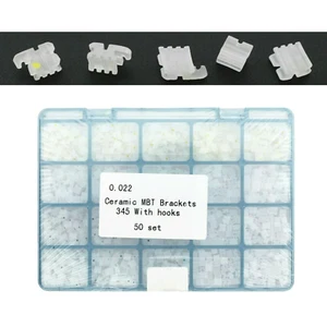 Kit de 50 soportes de ortodoncia cerámica mini MBT 022 345 gancho 5-5 soportes base de 3 ranuras - Imagen 1 de 6