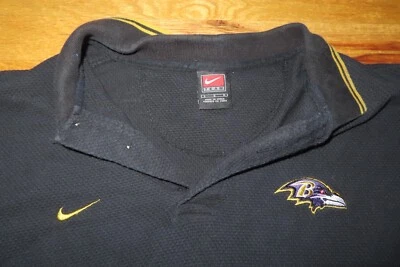 Vintage Nike Label - BALTIMORE RAVENS Logo 3-Button Embroidered (LG) Polo Shirt - Image 1 of 4
