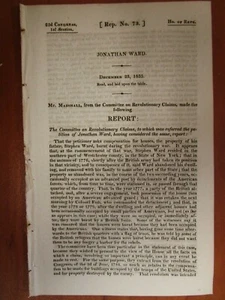 Government Report 12/23/1833 US Revolutionary War British Army New York 1777 - Foto 1 di 1