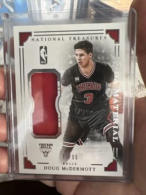 2015-16 National Treasures NBA Materials Doug McDermott 77/99 Spurs - Image 1 of 2