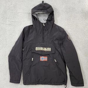 Napapijri Jacket Adult XS Black Anorak Geographic Rainforest Fleece Hooded - Picture 1 of 21