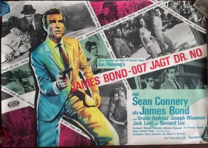 JAMES BOND JAGT DR. NO - A0 german EA - 007 - Sean Connery - rolled - Bild 1 von 6
