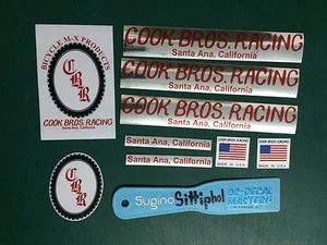 Red Cook Bros Racing Old School BMX decal CBR PK RIPPER GJS - Picture 1 of 1