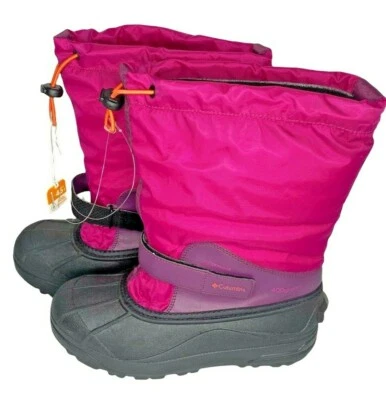 Botas de nieve aisladas Columbia Youth Girl talla 6 Powderbug Forty By1324 rosa intenso Foto 1 de 4