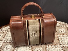 Vintage Borsa Bauletto In Cuoio E Velluto In Ottime Condizioni