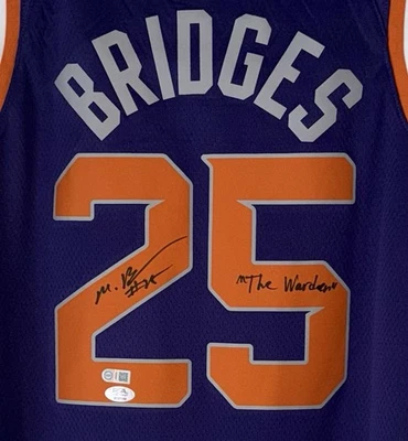 Mikal Bridges Signed Phoenix Suns "The Warden" NBA Nike Jersey USASM & PSA/DNA - Image 1 of 4