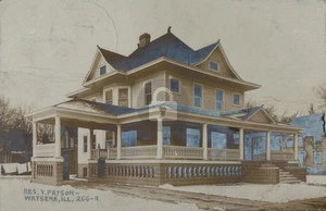 Residenz von V. Payson Watseka IL Illinois RPPC Foto Postkarte KOPIE - Bild 1 von 2