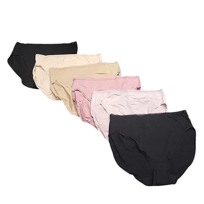 Conjunto de 6 bragas de algodón Pima de corte alto para mujer Felina ropa interior multicolor talla grande Foto 1 de 4