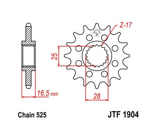 JT Front Sprocket 525 17T #JTF1904.17 KTM Foto 1 de 1