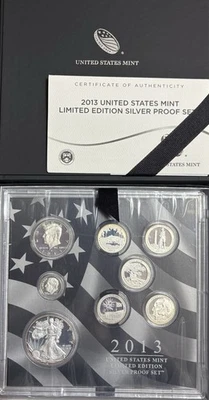 2013 US Mint Limited Edition Silver Proof Set 90 & 99.9% Silver (toning) - Image 1 of 4