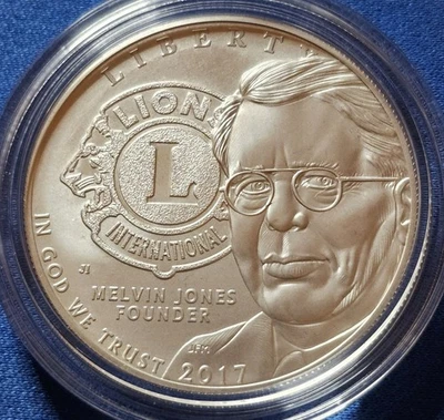 2017 P Lions Club Proof Silver Dollar Centennial Commemorative With Box And COA - Image 1 of 4