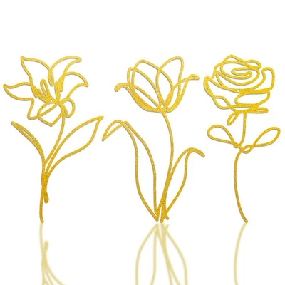 Decoración de pared de flores de metal de 3 piezas, adorno de pared de metal rústico para granja... Foto 1 de 4