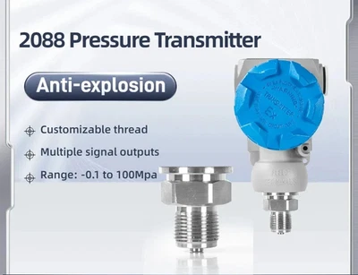 Pressure Transmitter 0-60Mpa 4-20mA RS485 IP65 DC24V Industrial 2088 Sensor - Image 1 of 4