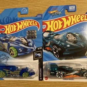 HOT WHEELS 2020 #48 BLUE FACTORY SEALED & 2025 109 AQUA X RAYCERS BEST ON TRACK - Picture 1 of 8