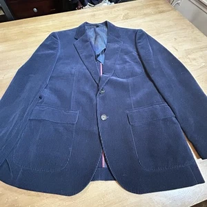 J Crew Ludlow x Ormazzano Mens 42S Blazer Navy Blue Corduroy Sport Coat EUC - Picture 1 of 16
