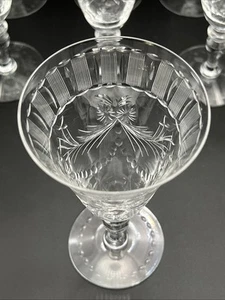 Set of 7 Vintage Hawkes Cut Glass CORONET Pattern 7" Water Goblets - Signed - Picture 1 of 12