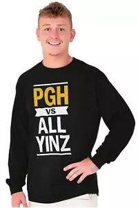 Funny Pittsburgh Pennsylvania VS All Yinz Long Sleeve Tshirt for Men or Women - Picture 1 of 7