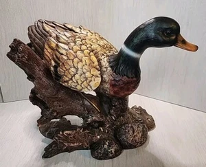 Realistic Lobby resin duck On A Log decoy Home Decor 308098 18x12x12 Fast Ship - Picture 1 of 7