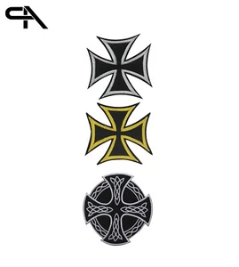 Parche de hierro bordado cruz vikinga para ropa 7 cm - Imagen 1 de 3