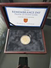 39.94g 22ct GOLD 2015 REMEMBRANCE DAY PROOF £5 POPPY COIN-QUINTUPLE SOVEREIGN