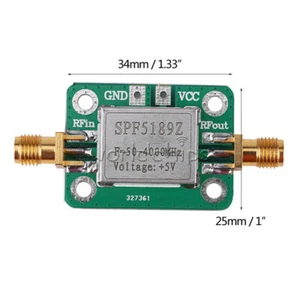 LNA 50-4000 MHz RF Niski poziom hałasu Wzmacniacz FM Odbiornik sygnału SPF5189 NF 0,6dB - Zdjęcie 1 z 8