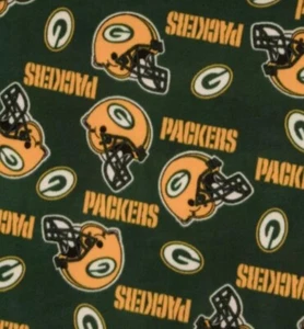 Green Bay Packers Fleece Stoff kostenloser Versand/2 Yard Stücke - Bild 1 von 2