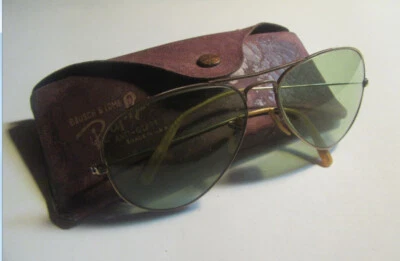 Винтажные авиаторские солнцезащитные очки B&L Bausch Lomb Ray Ban с проволочным ободком и зелеными линзами 12k GF - Изображение 1 из 4