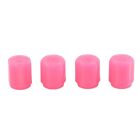 4Pcs Universal Glowing In Dark Fluorescent Car Tire Valve Covers Pink KIT