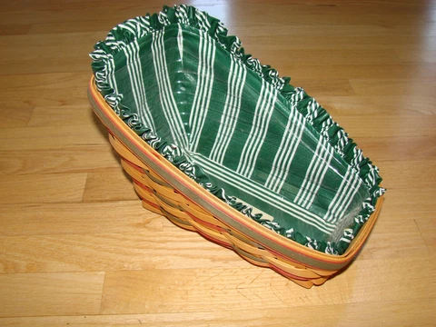 1999 Longaberger Medium Vegetable Basket with Fabric Liner & Protector Cover