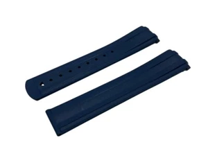 20mm Navy Blue Rubber/Silicone Strap Band FITS OMEGA Watch SeaMaster Diver 300M - Picture 1 of 20