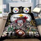 Pittsburgh Steelers Pennywise Quilt Duvet Cover Set Bedspread Soft Bedding Queen