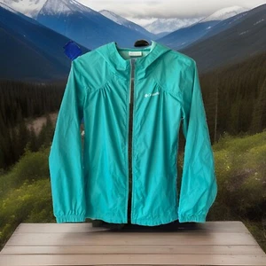 Girl's Columbia Full Zip Windbreaker Rain Jacket Size Medium Unlined *used* - Picture 1 of 9