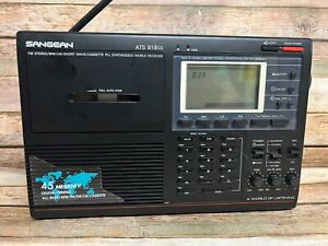 SANGEAN ATS 818cs PORTABLE AM-FM-SHORTWAVE RADIO World Receiver w/ Cassette
