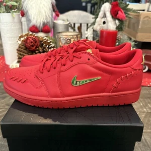 Nike Air Jordan 1 Low Shoes Gym Red Metallic Gold FN5032-607 Men’s Size 10 - Picture 1 of 21