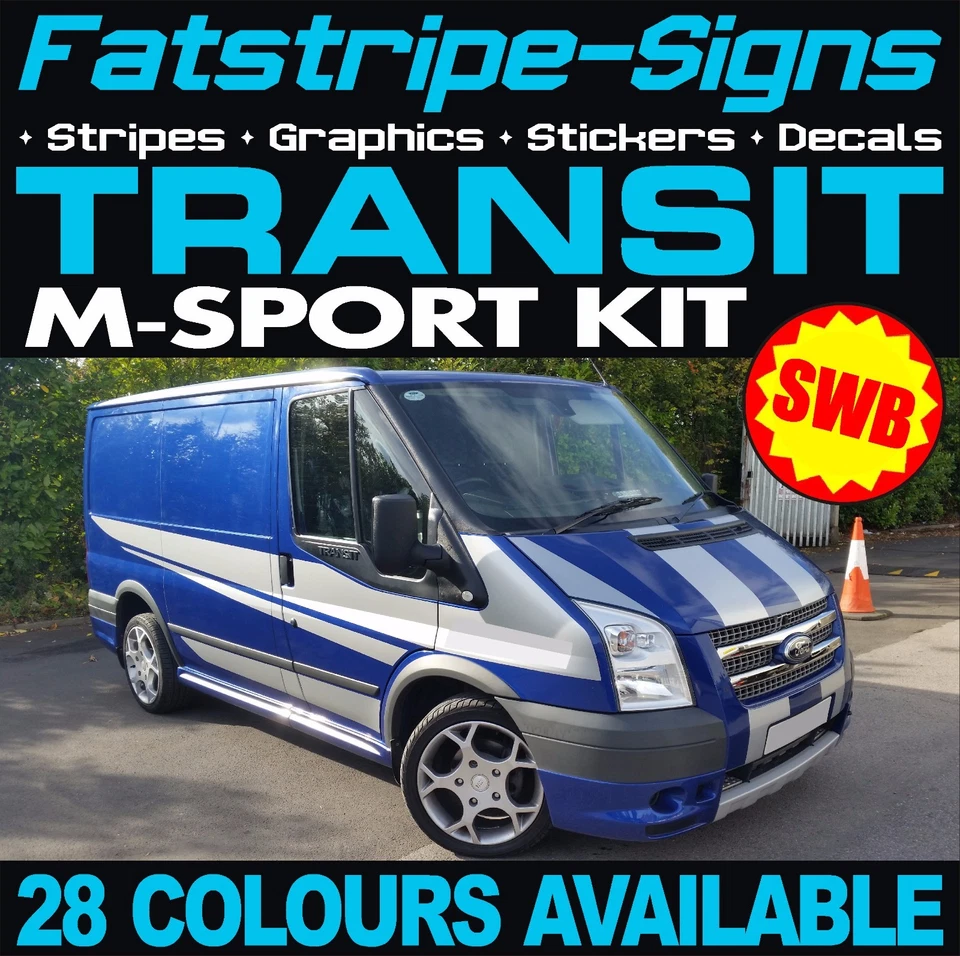 to fit FORD TRANSIT SPORT SWB GRAPHICS STICKERS DECALS STRIPES M SPORT MK6 MK7